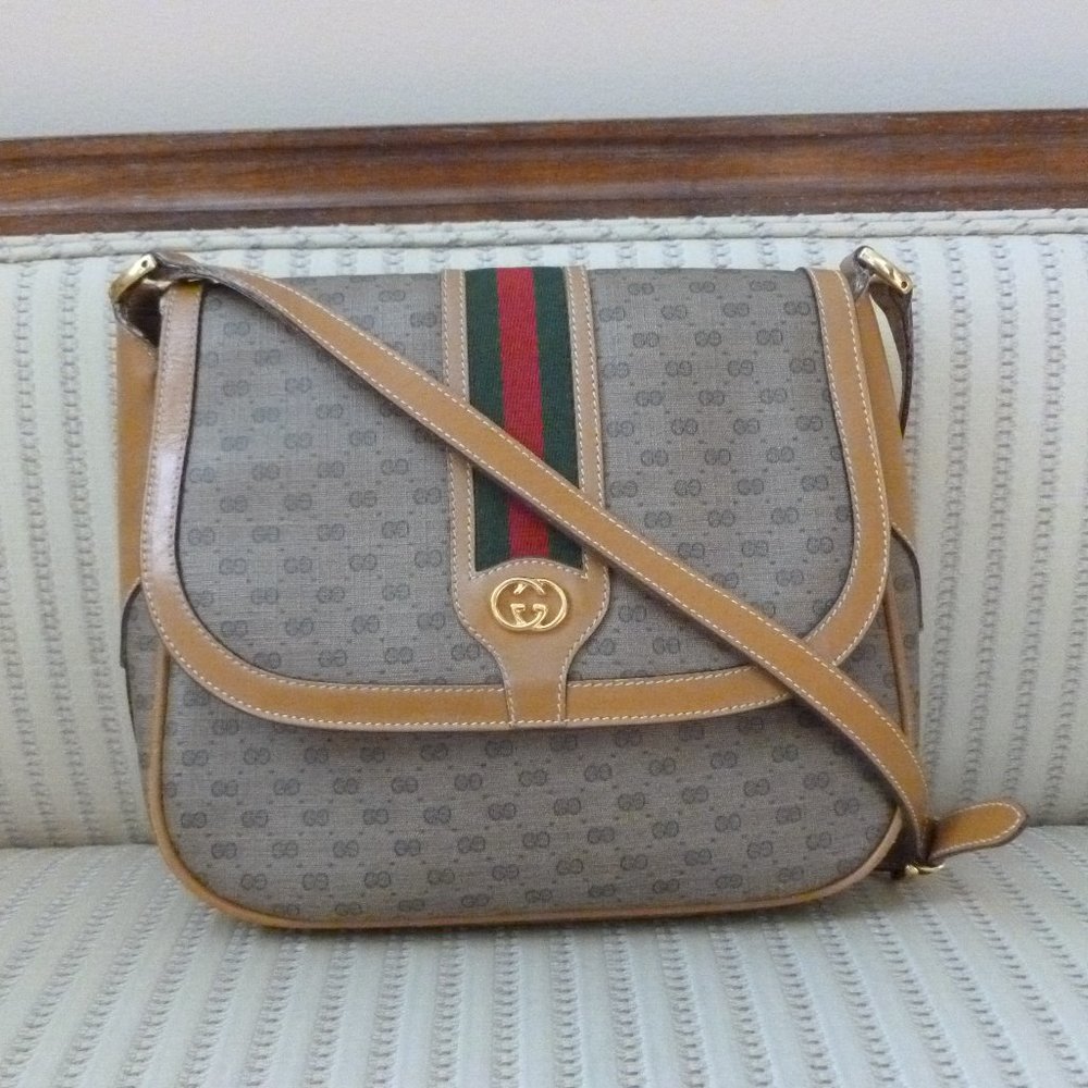 Gucci Micro GG Coated Canvas Stripe Crossbody Bag